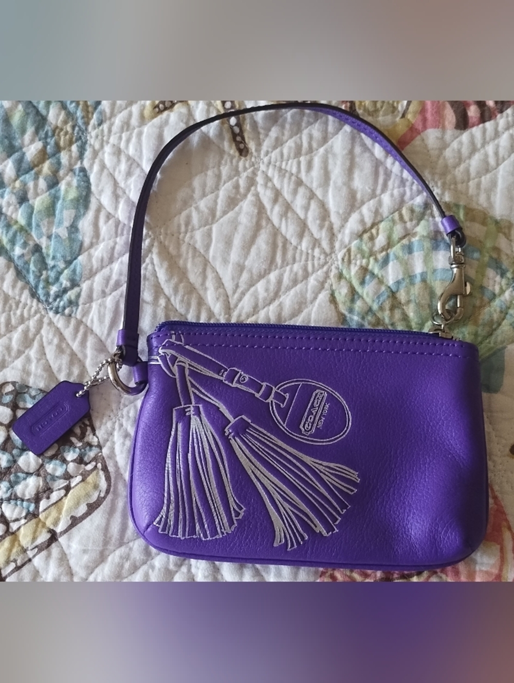 Coach Purple Tassel Wristlet